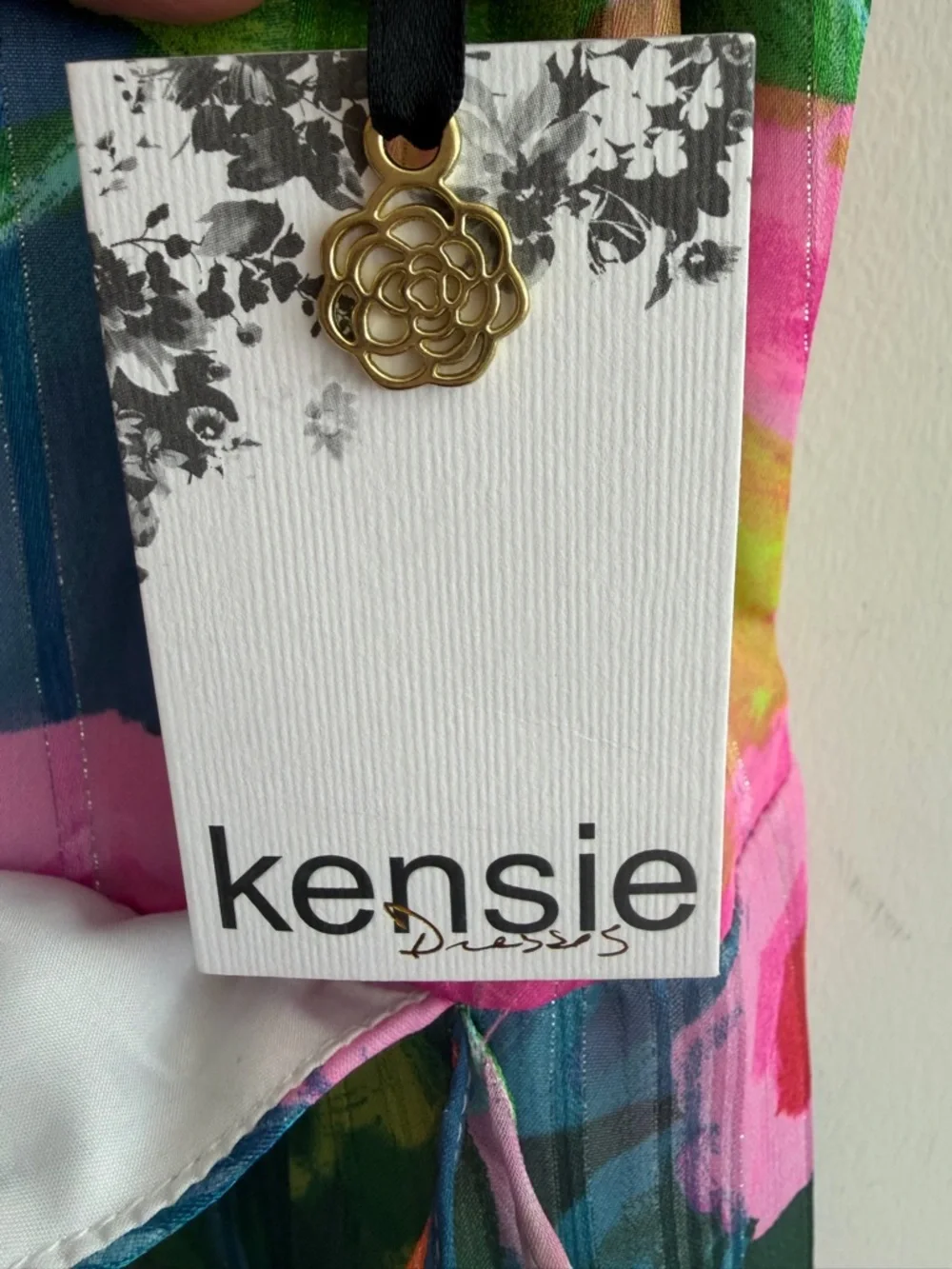KENSIE Womens Sleeveless Ruffle Floral Maxi Faux Wrap Dress size 14 NWT - Picture 11 of 12